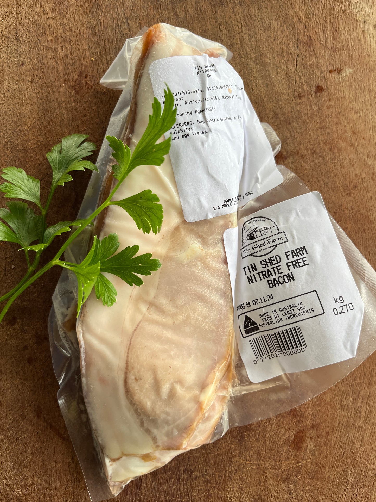 Pasture raised Pork Bacon - NITRATE FREE 250g